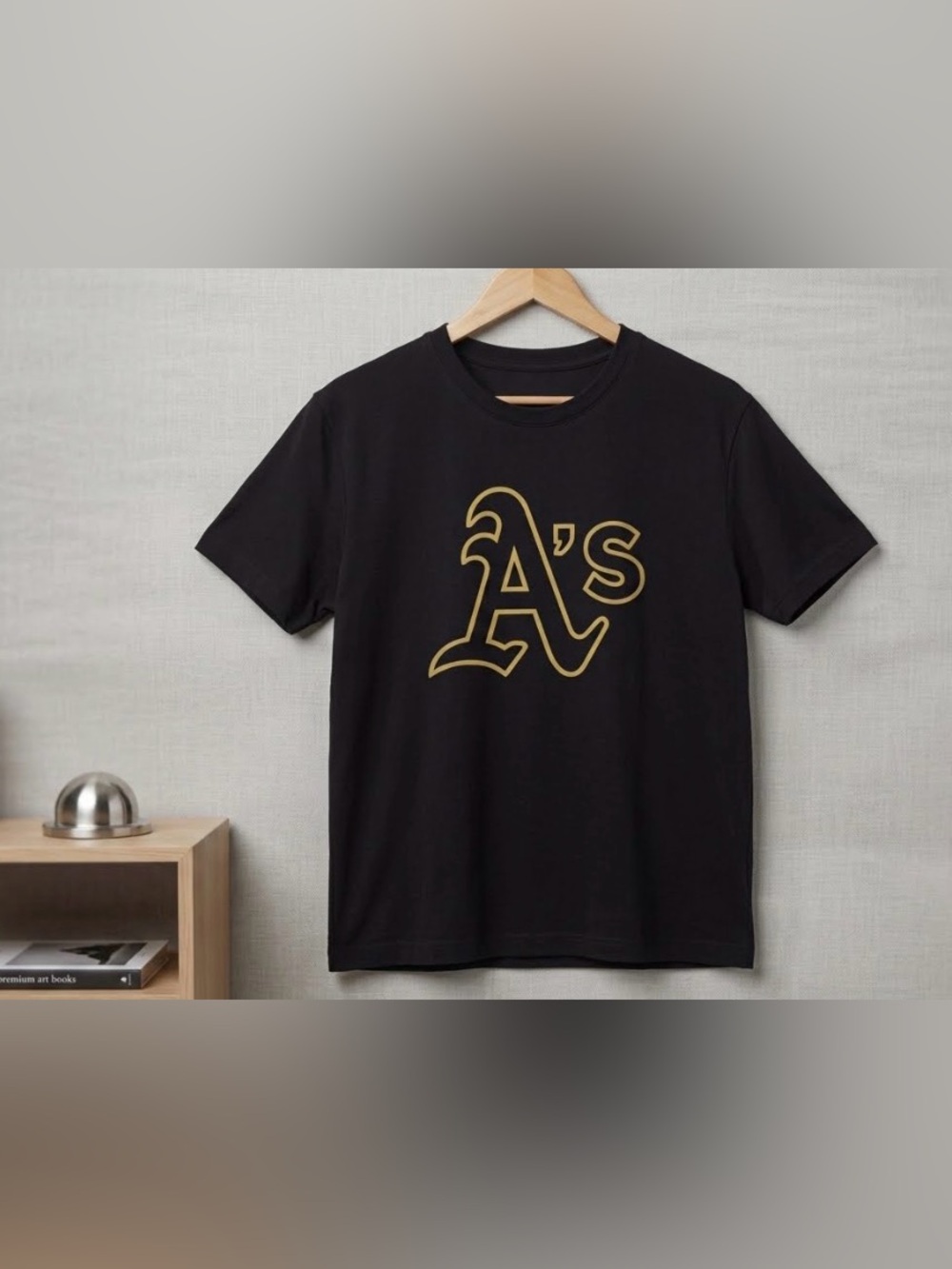 MLB Oakland A's Black and Gold Logo Short Sleeve Tee